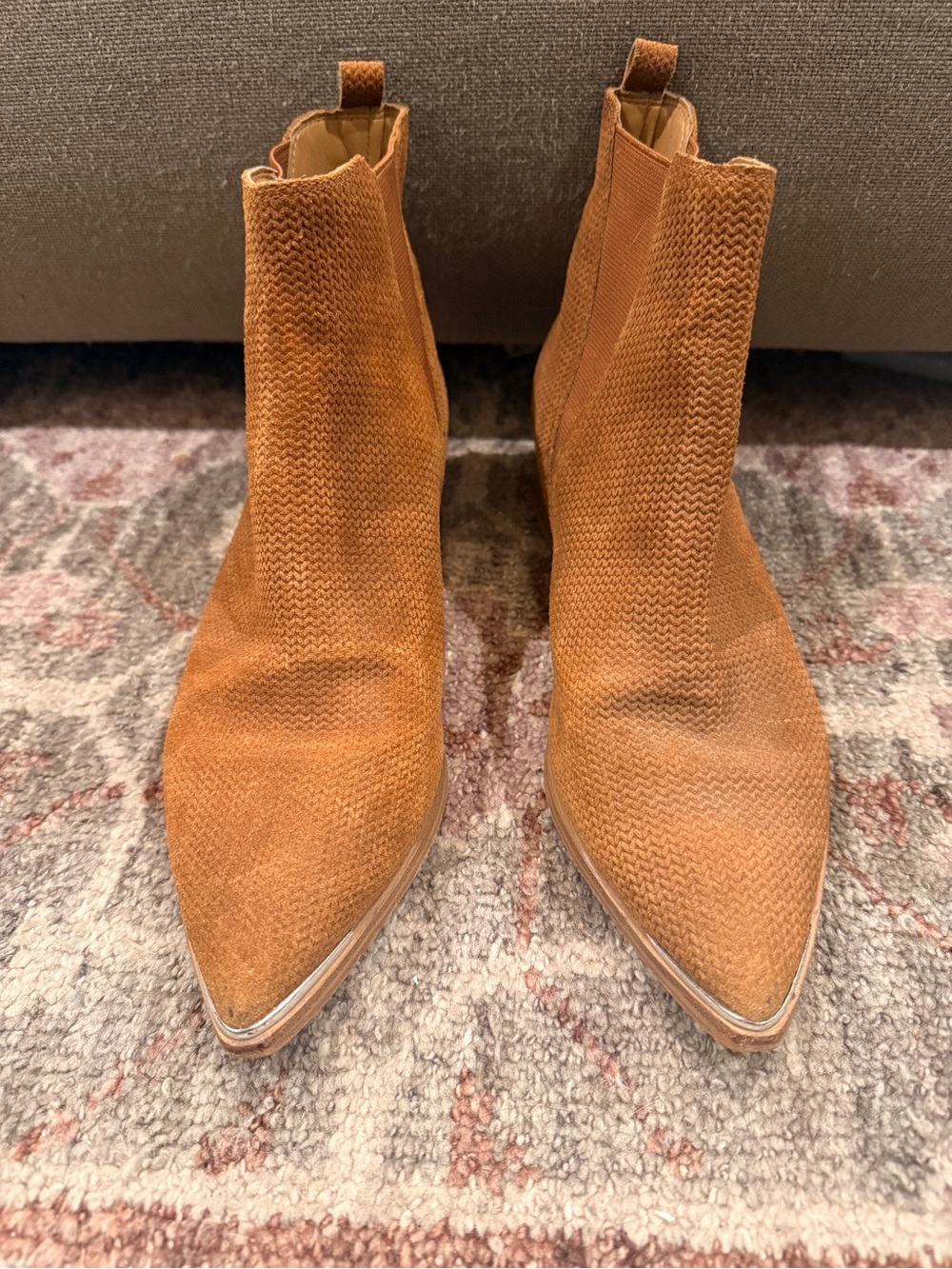 Marc Fisher western Yale Boots in Cognac Suede